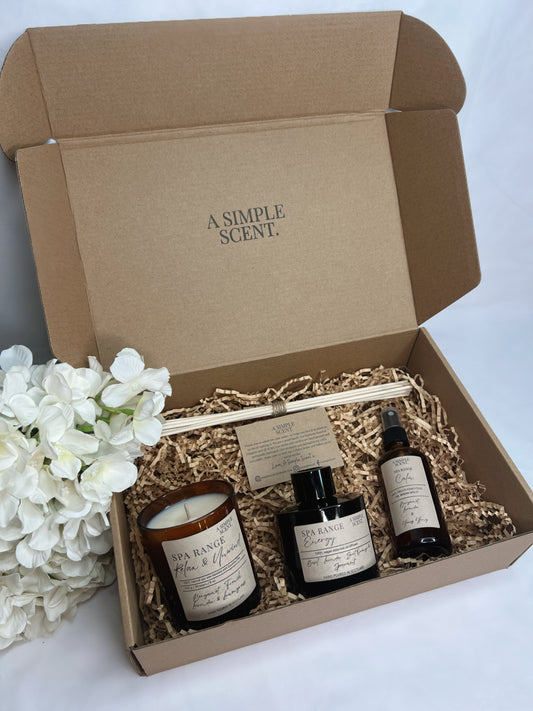 Amber Glass Spa Gift Set